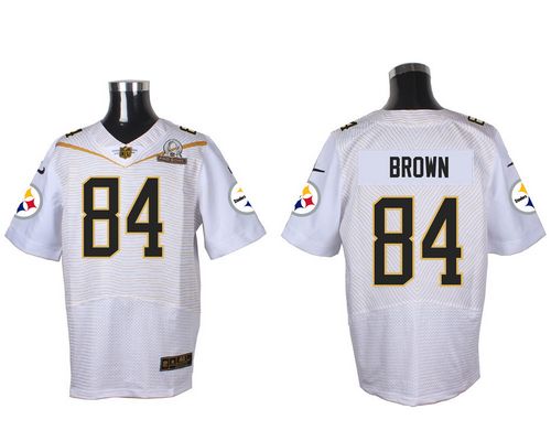 Nike Steelers #84 Antonio Brown White 2016 Pro Bowl Men's Stitched NFL Elite Jersey - Click Image to Close